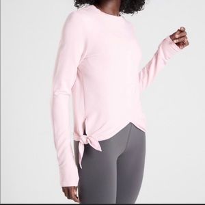 Athlete lavender side tie workout top